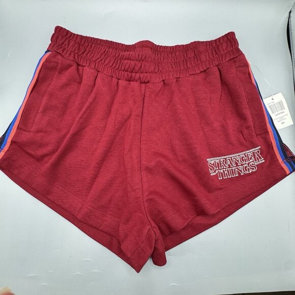 Stranger Things Logo Stripe Lounge Shorts MEDIUM New - Picture 1 of 8